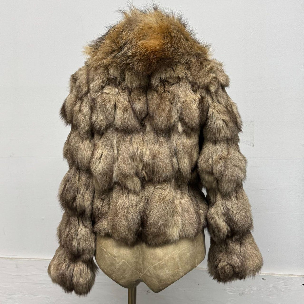 Vintage Y2K Brown Raccoon and Fox Fur Jacket
