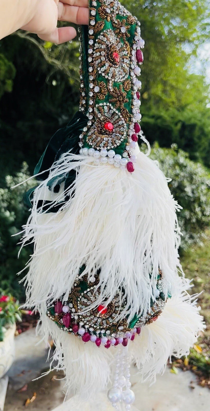Vintage Ostrich Feather Handbag