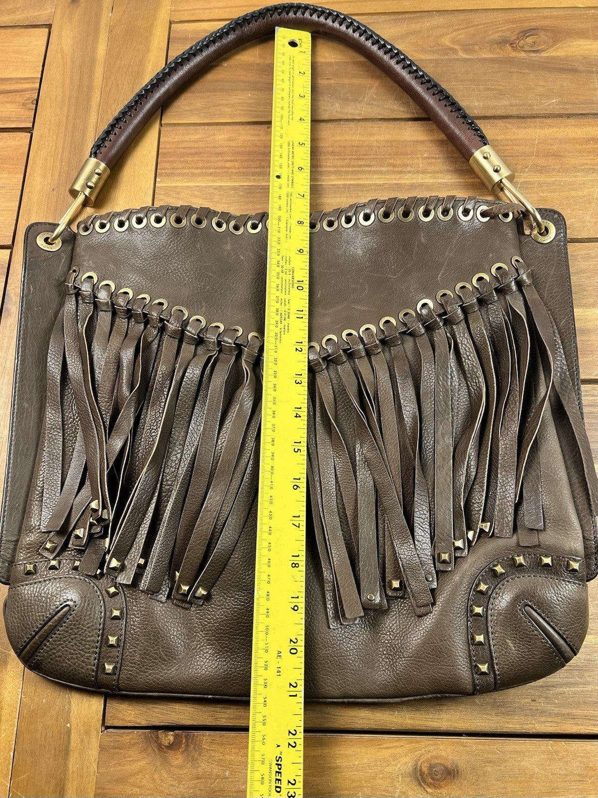 Michael Kors Brown Leather Fringe Handbag