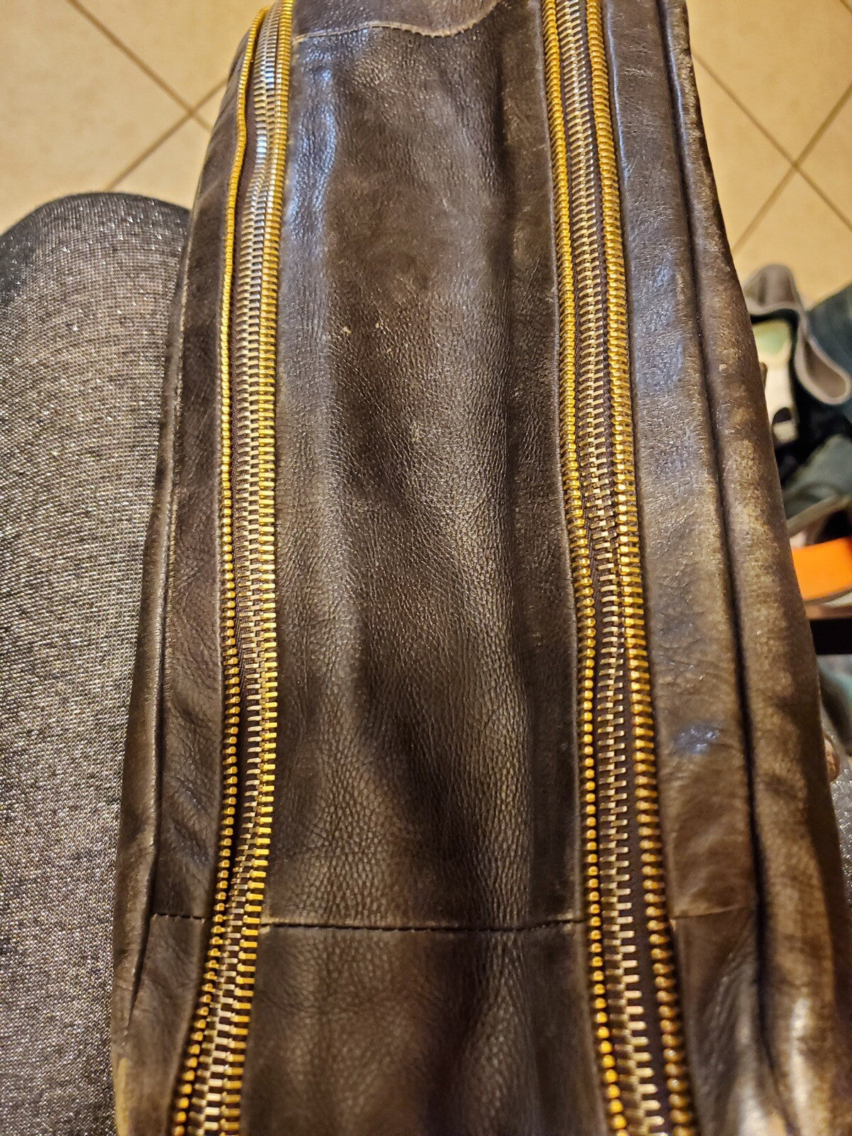 Prada Beige Brown Ombre Glace Medium Wristlet