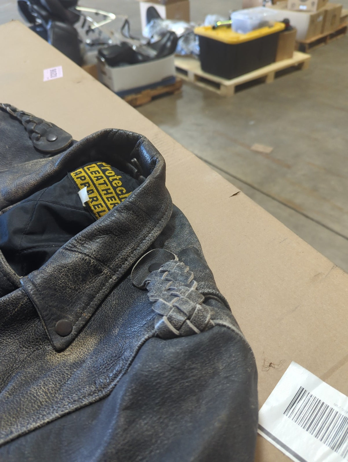 Protech Leather Apparel Biker Jacket Black Size 40