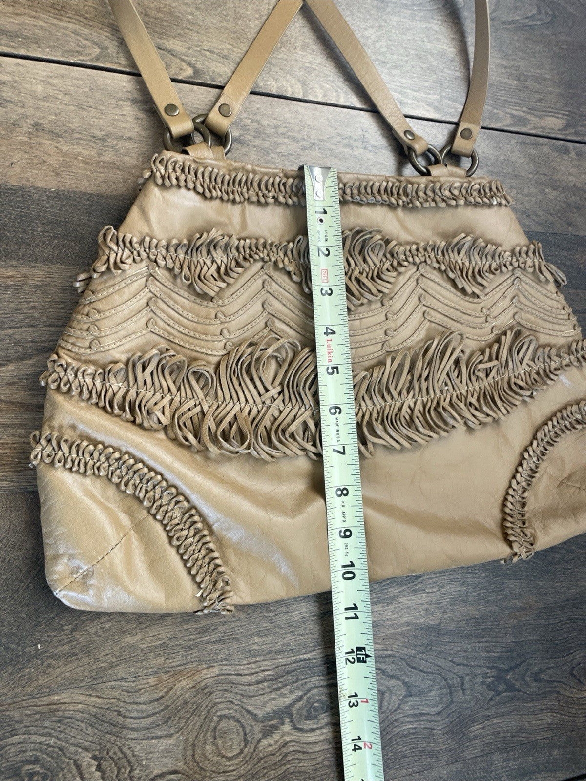Nordstrom 1980s Shoulder Bag Fringe Camel Leather