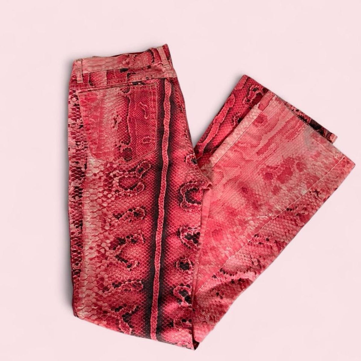 Vintage Just Cavalli Snake Print Straight-Leg Jeans