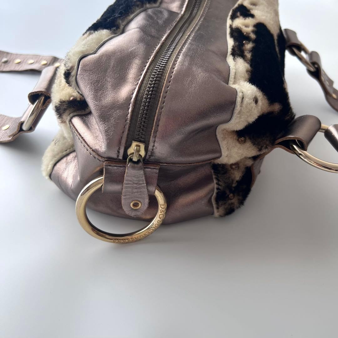 Dolce & Gabbana Vintage Fur and Leather Shoulder Bag