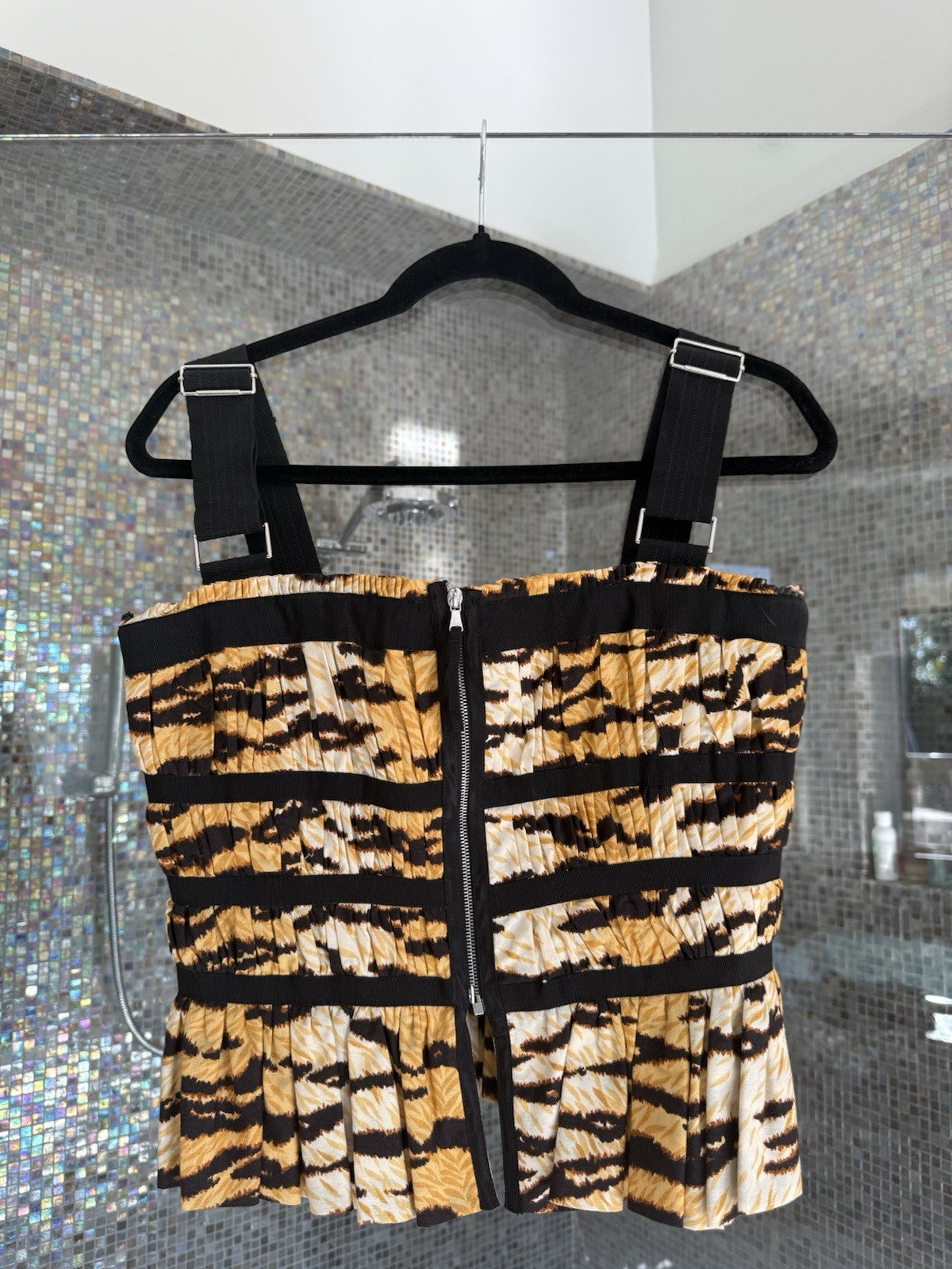 Dolce & Gabbana Tiger Print Corset Top Size 44