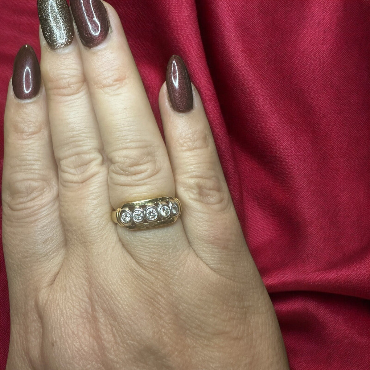 Vintage Estate Diamond Ring 750 -18k Gold