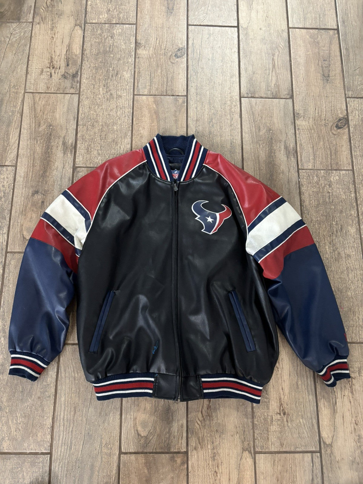 Men's Vintage NFL Houston Texans Leather Jacket Large