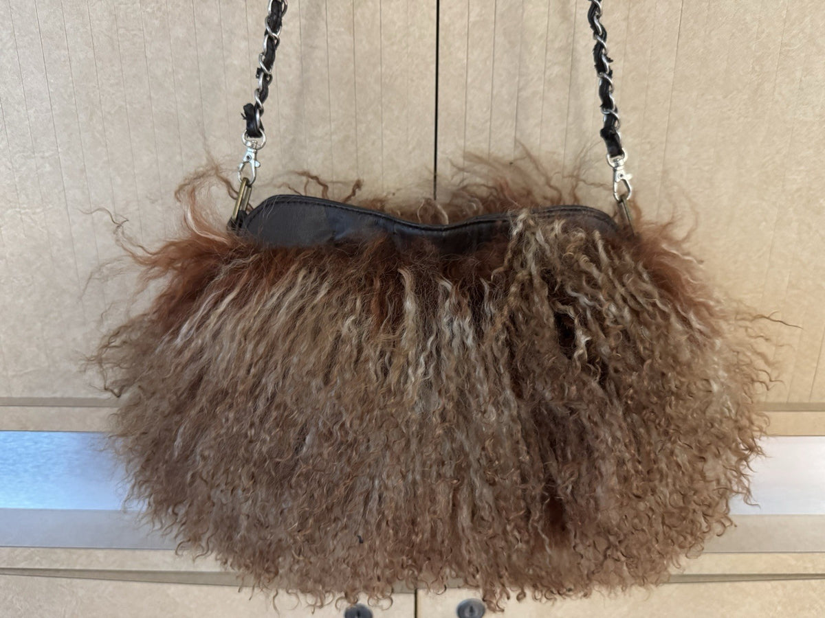 Mongolian Curly Sheepskin Shoulder Bag