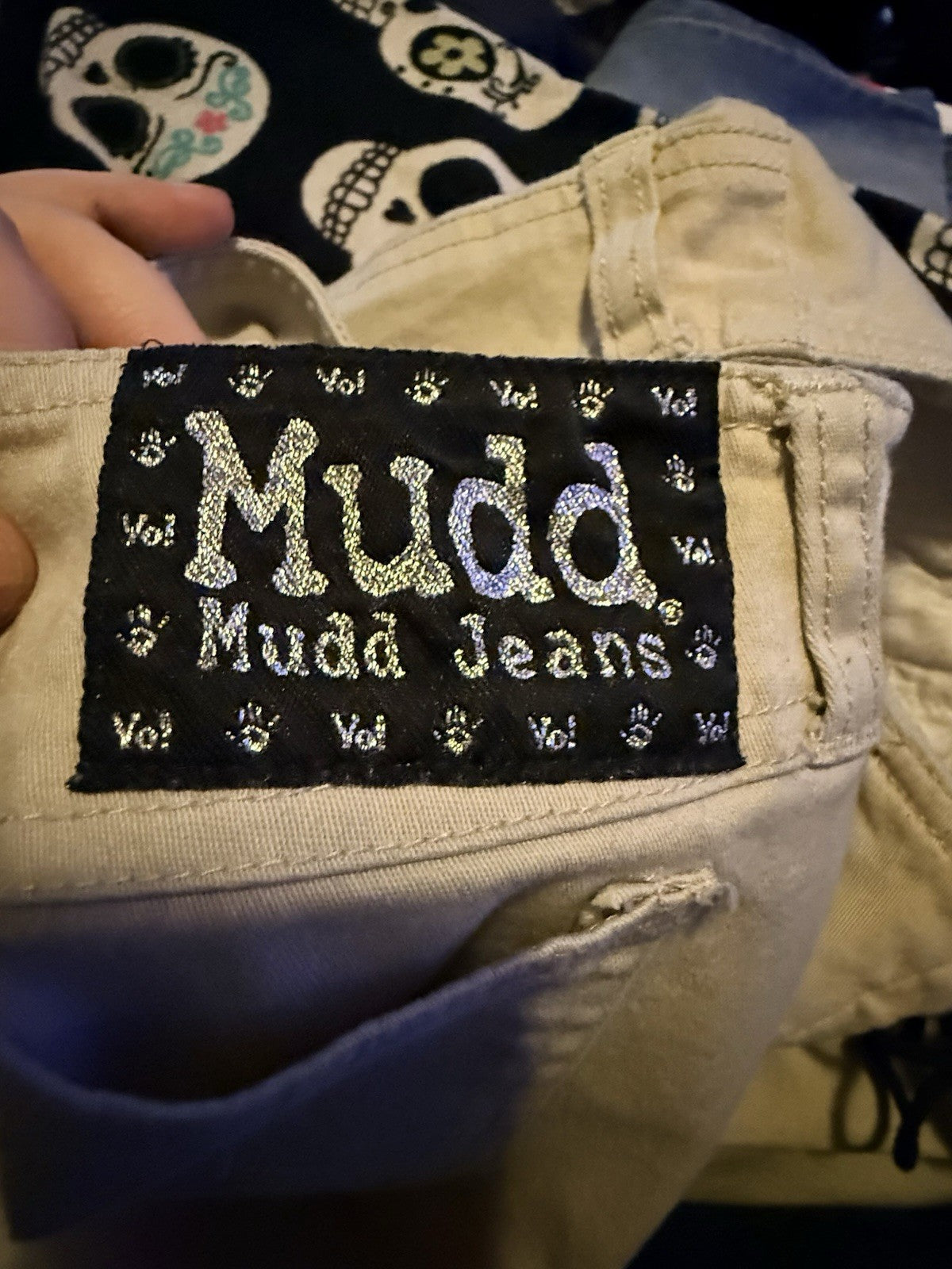 Mudd Y2K Lace Up Fly Side Grommet Flare Pants Tan Khaki Size 5