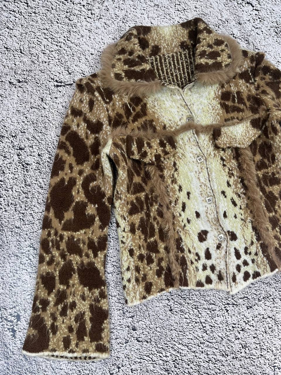 Vintage Leopard Mohair Animal Wool Jacket Blazer Glamour
