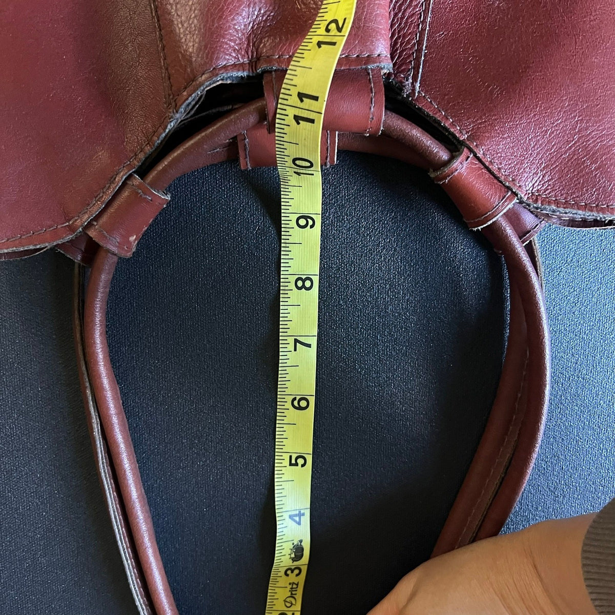 Vintage Brown Leather Whipstitch Shoulder Bag 1970s