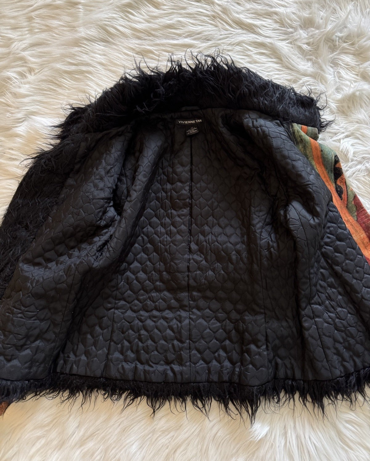 Vivienne Tam Buddha Fur Trim Coat Multicolor Size 1