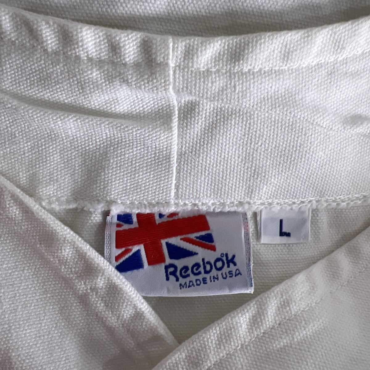 Reebok 1990s Classic Spellout Baseball Jersey White Navy Large