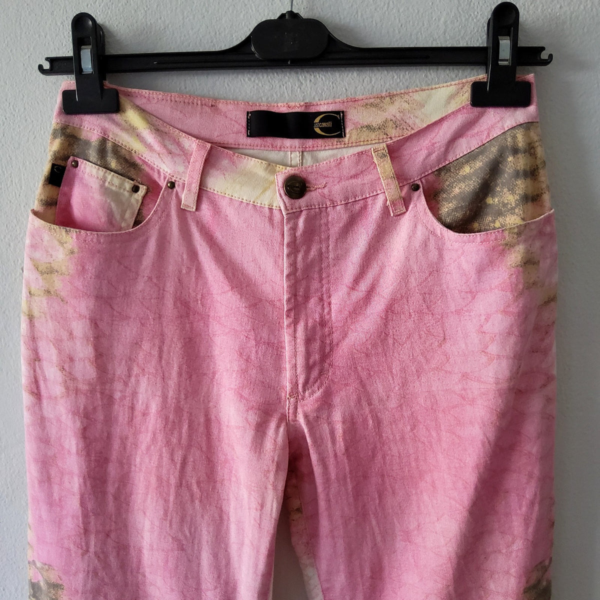 Roberto Cavalli vintage y2k abstract python print jeans