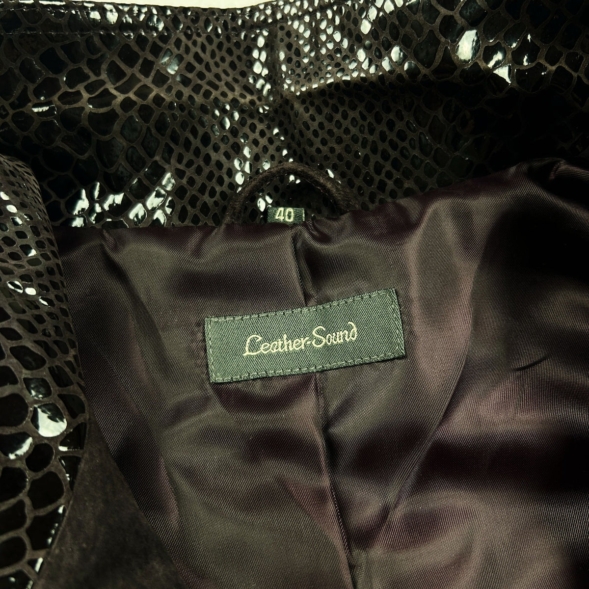 Vintage Y2K Genuine Suede Leather Jacket with Snakeskin Panel Moto