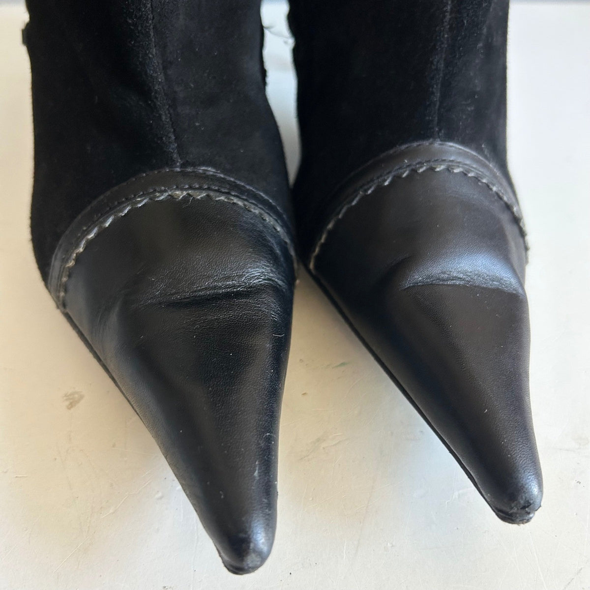 Aldo Tall Lace-Up Heeled Boots Black Pointed Toe Stiletto Knee