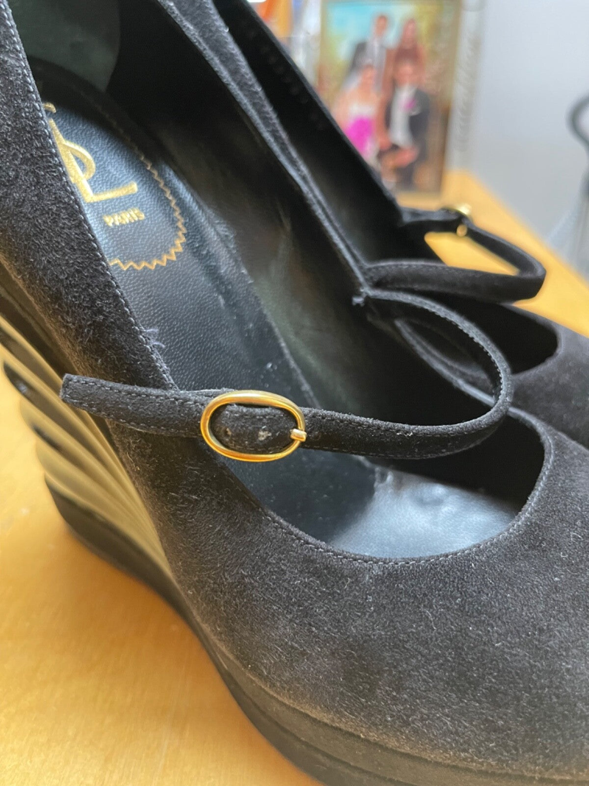 YSL Suede Platform Shoes Black Size 40