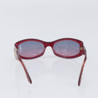 Chanel Sunglasses, Red Plastic with Gold-Tone CC Hardware