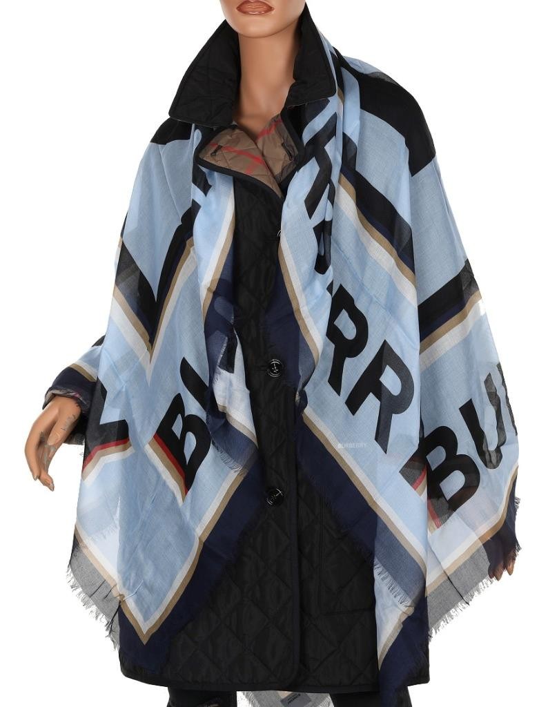 Burberry Modal Logo Scarf, Bubblegum Blue