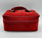Gucci Horsebit Vanity Case in Red Suede