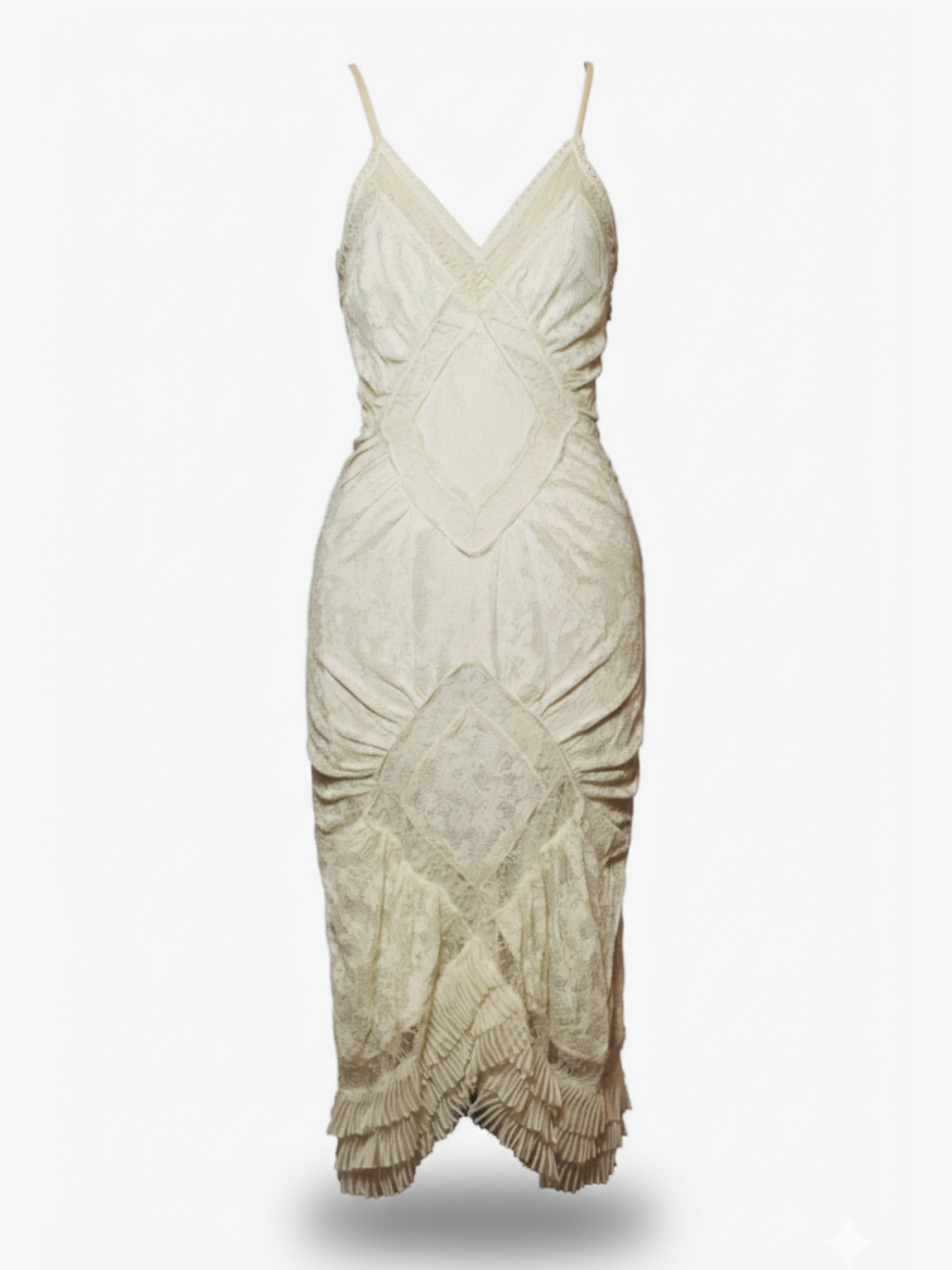 2005 Christian Dior by John Galliano Sheer Ivory Lace Dress
