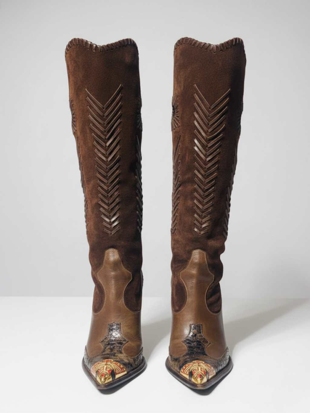 Gianmarco Lorenzi Limited Edition Cowboy-Style High Heel Boots