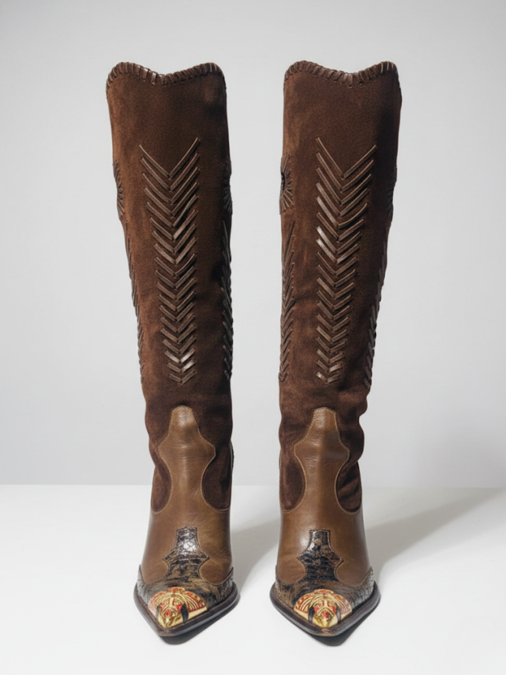 Gianmarco Lorenzi Limited Edition Cowboy-Style High Heel Boots