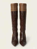 Vintage Just Cavalli Croc-Embossed Leather Knee-High Boots
