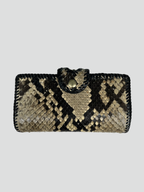 Vintage Handmade Python Skin Clutch Wallet with Pen Holder