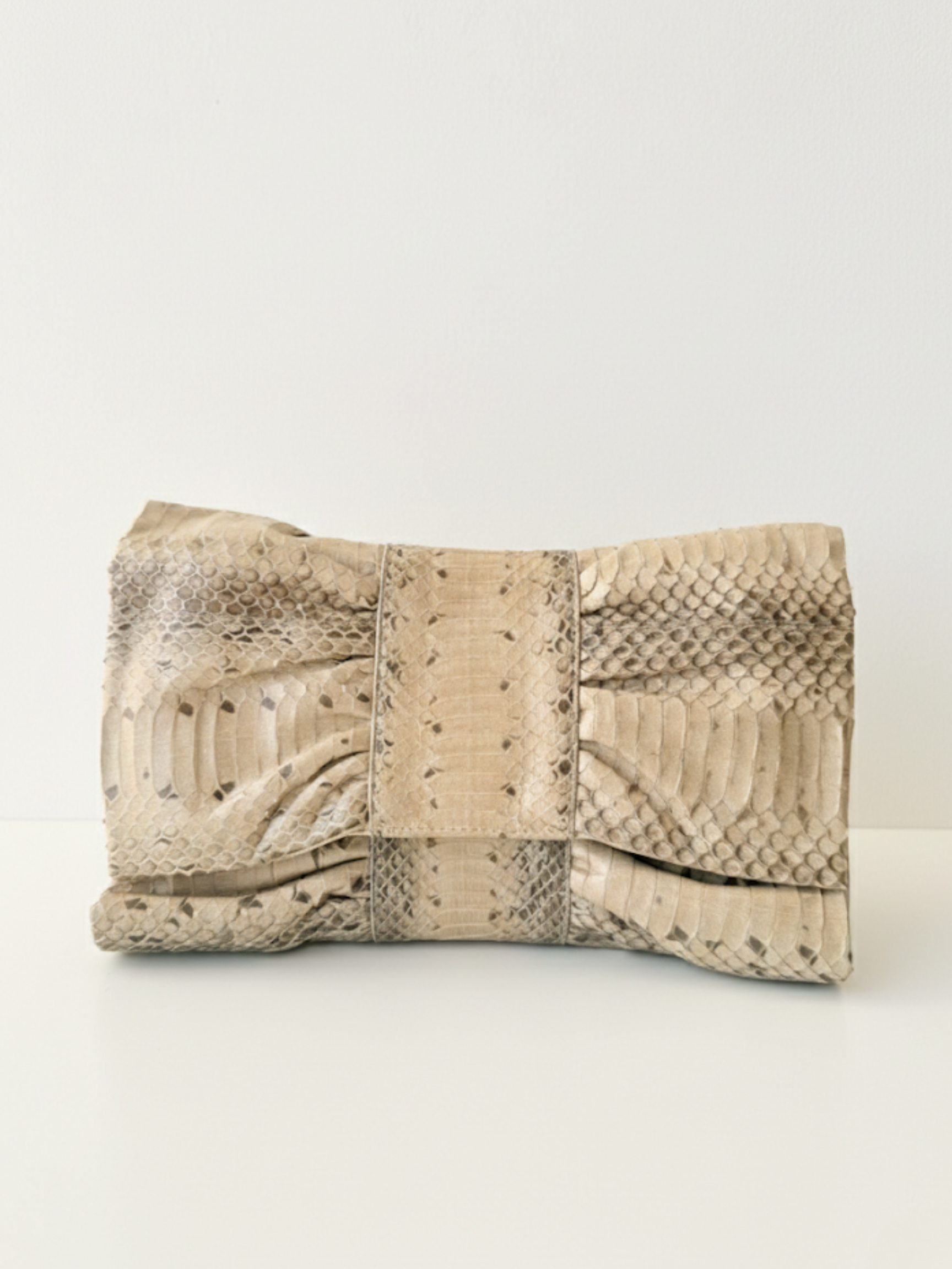 Vintage Furla Snakeskin Exotic Leather Clutch — Made in Italy