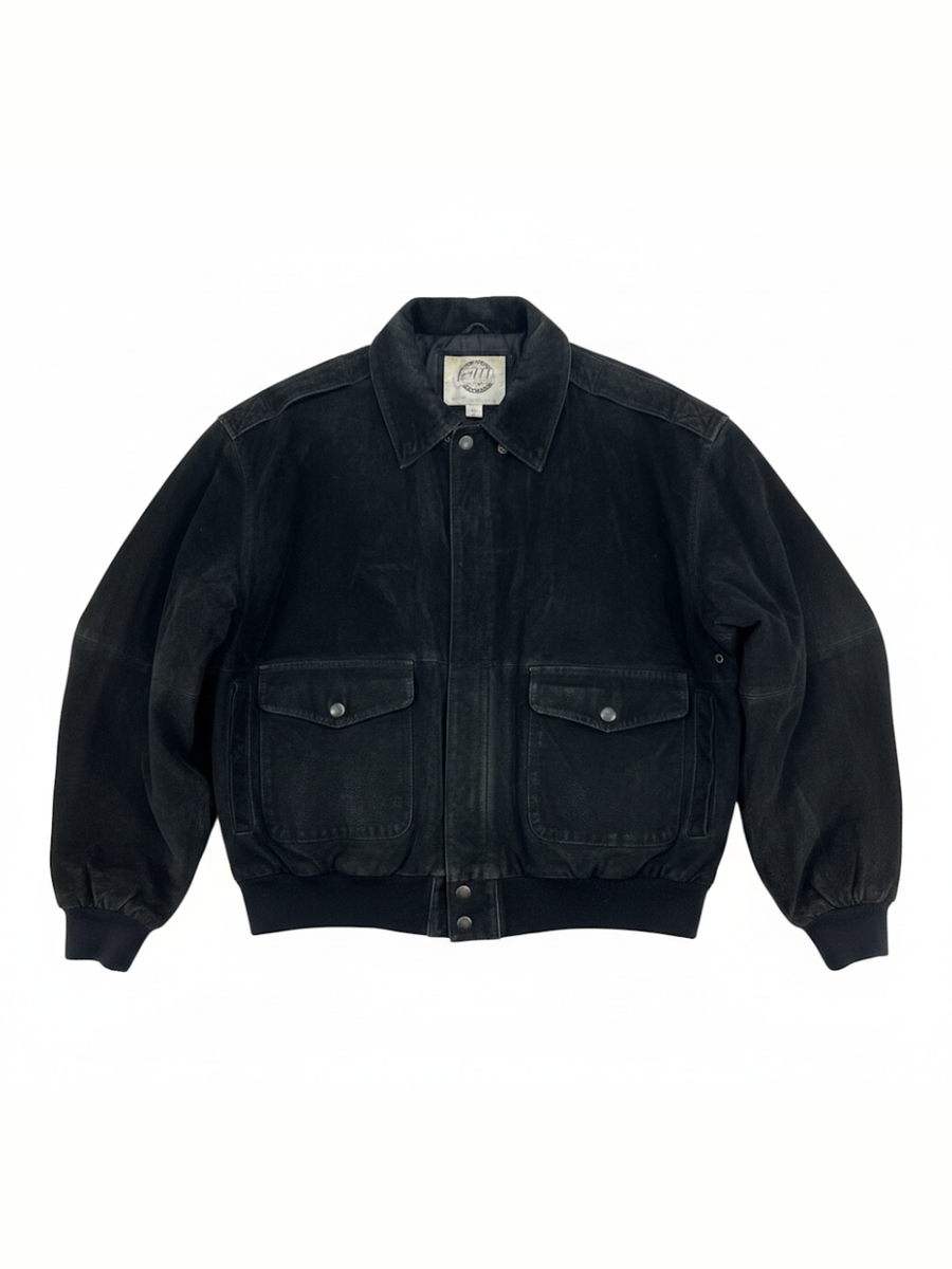 Vintage 1990s Global Identity G-III Leather Aviator Bomber Flight Jacket