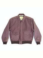 Vintage Global Identity G-III Leather Aviator Bomber Jacket with Map Lining