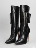 Vintage Manolo Blahnik Mid-Calf Kid Leather Boots