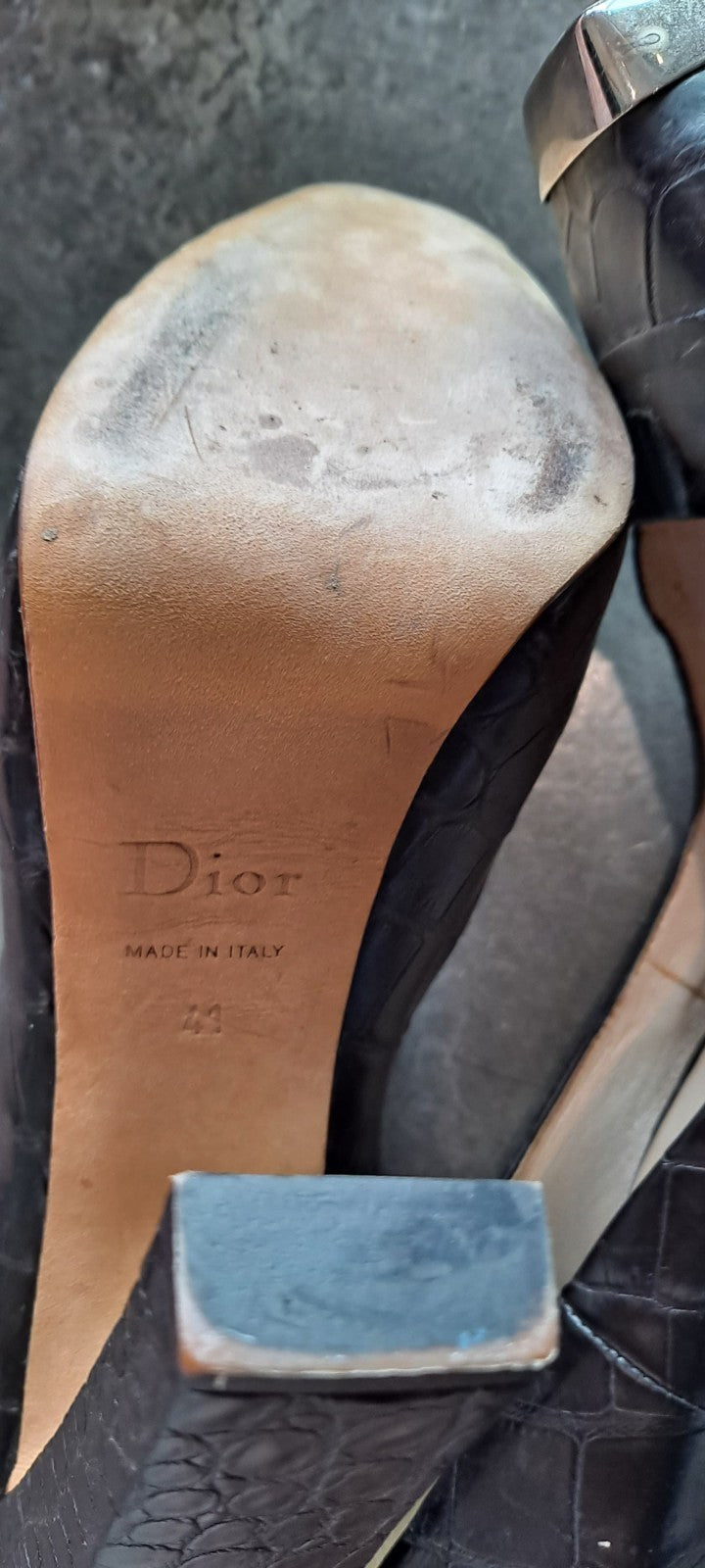Christian Dior by John Galliano Alligator Pumps in Black