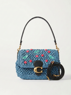 Coach Soft Tabby Blue Cherry Embroidered Shoulder Bag