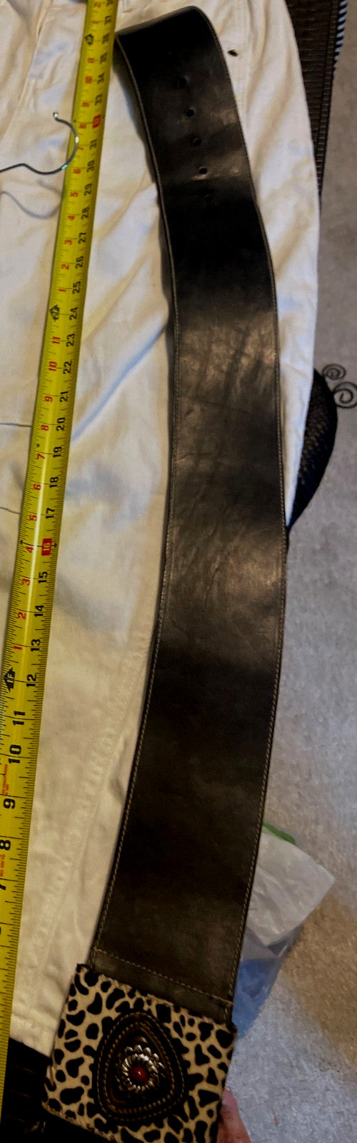 Doppiavita Italian Statement Belt in Leather &amp; Pony Hair