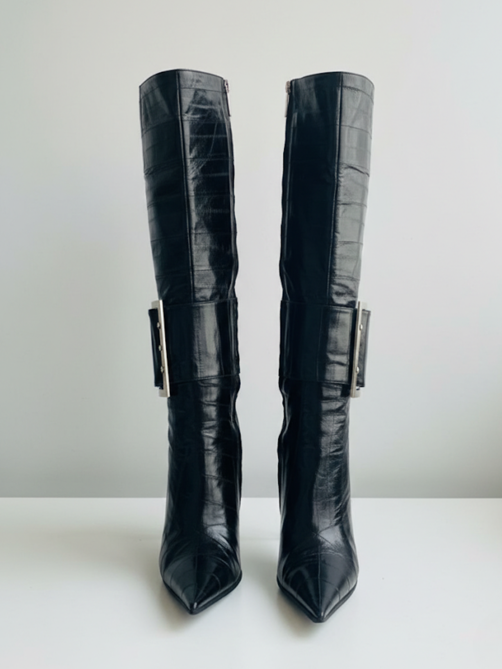 Gianmarco Lorenzi Italian Leather High Heel Boots