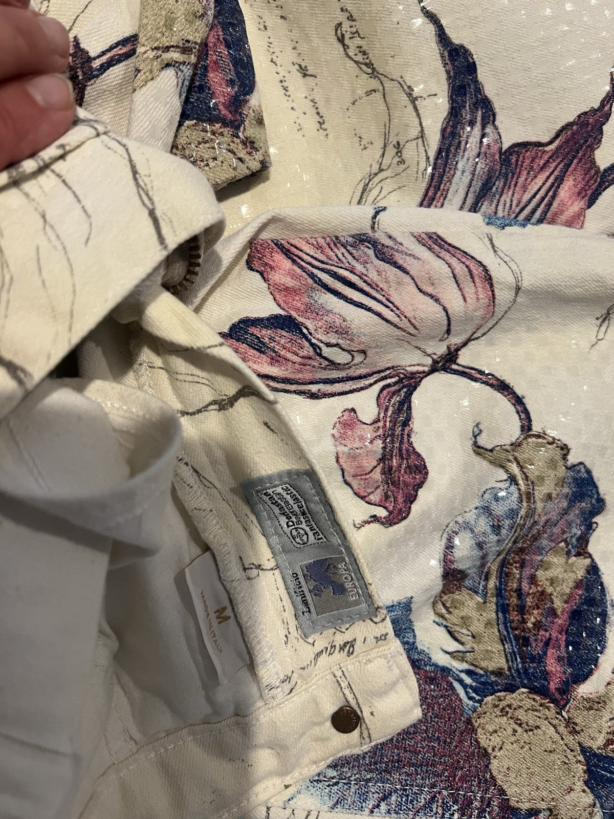 Roberto Cavalli Floral Embroidered Sequin Jeans