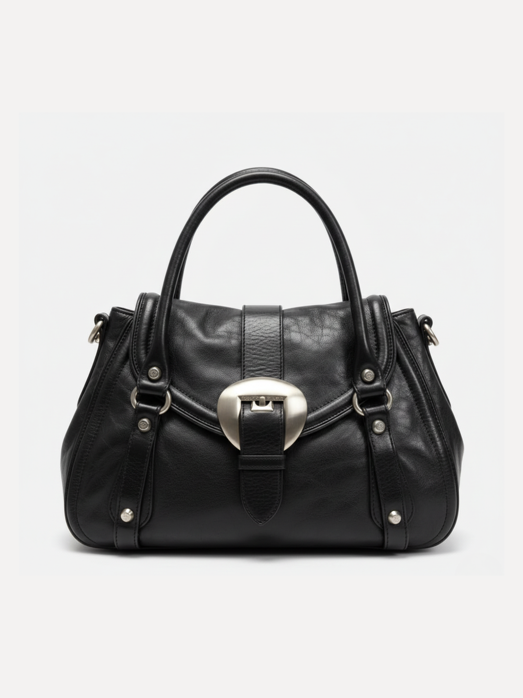 Vintage Francesco Biasia Studded Leather Tote — Y2K Grunge Style