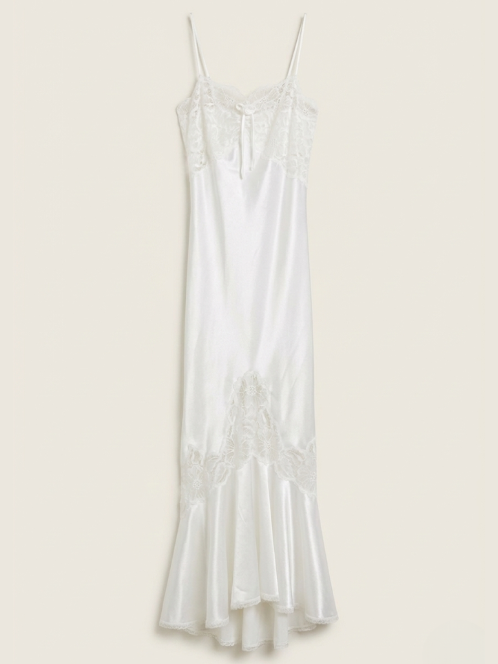 Vintage Christian Dior White Silk Strap Dress