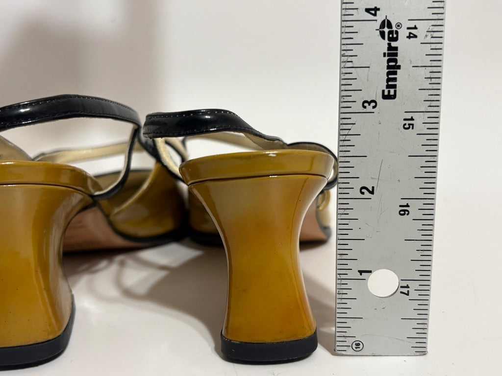 Prada Vintage Mustard Yellow Slingback Heels