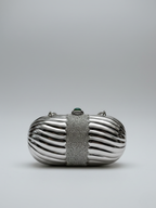 Judith Leiber Signed Circa 1960 Crystal-Encrusted Minaudière Clutch with Jewel Clasp