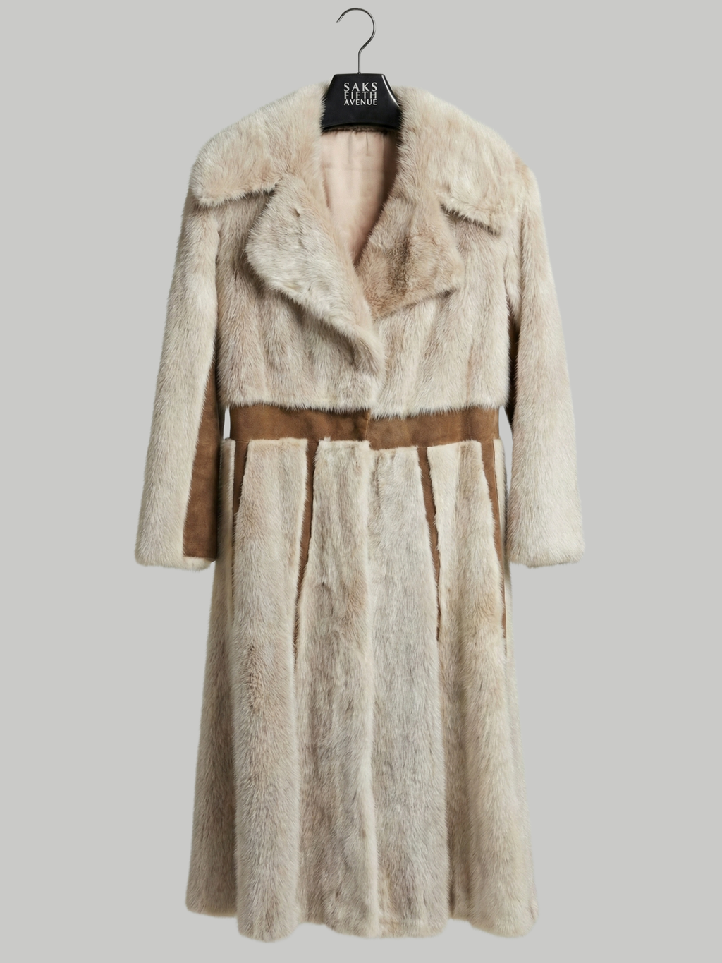 Vintage Beige Mink Fur Coat Size