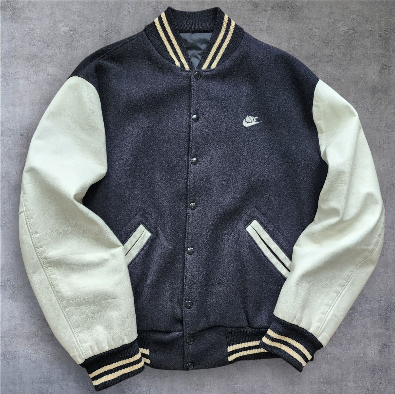 Nike Varsity Wool and Leather Jacket