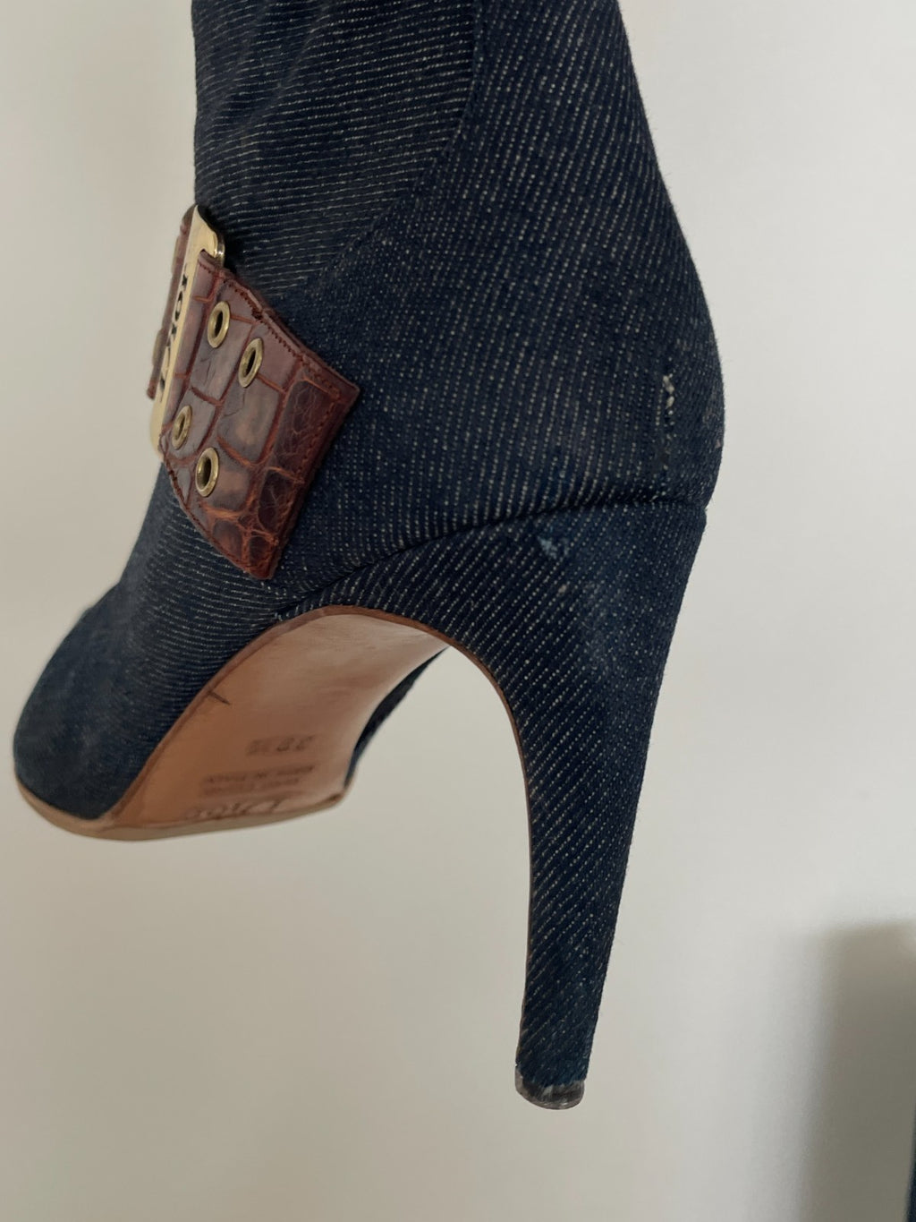 Christian Dior by John Galliano Denim Knee Boots