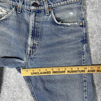 Levi's 505 Orange Tab Jeans, Medium Wash Distressed Denim
