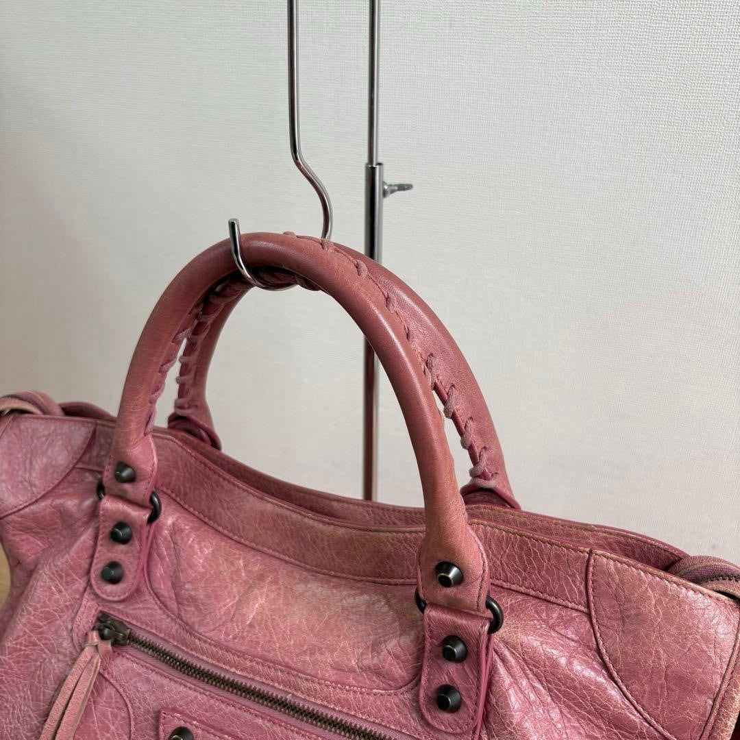 Balenciaga The City 115748 2-Way Shoulder Bag in Pink Leather