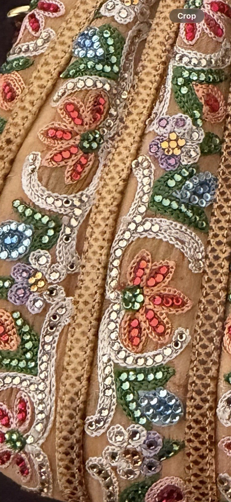 Judith Leiber Beaded Clutch, Gold Multicolor Floral