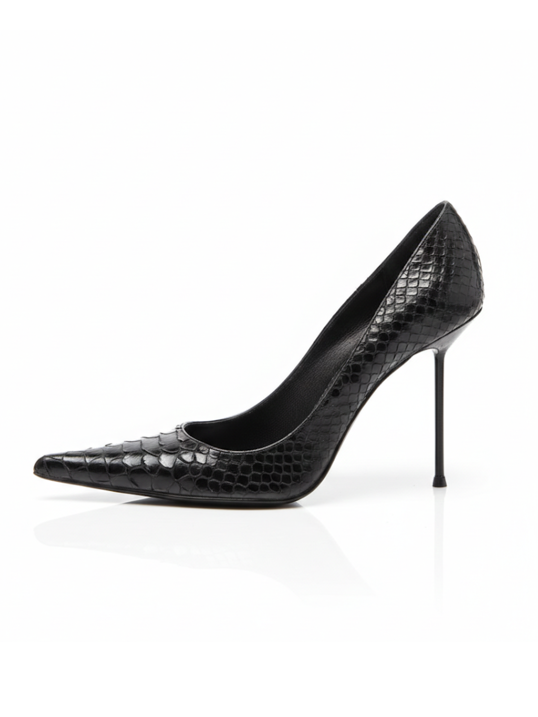 Gianmarco Lorenzi Python Leather Nail-Heel Pumps with Pointed Toe