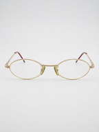 Vintage Gianfranco Ferré GFF 337 Oval Metal Eyeglasses Gold-Tone, Made in Italy